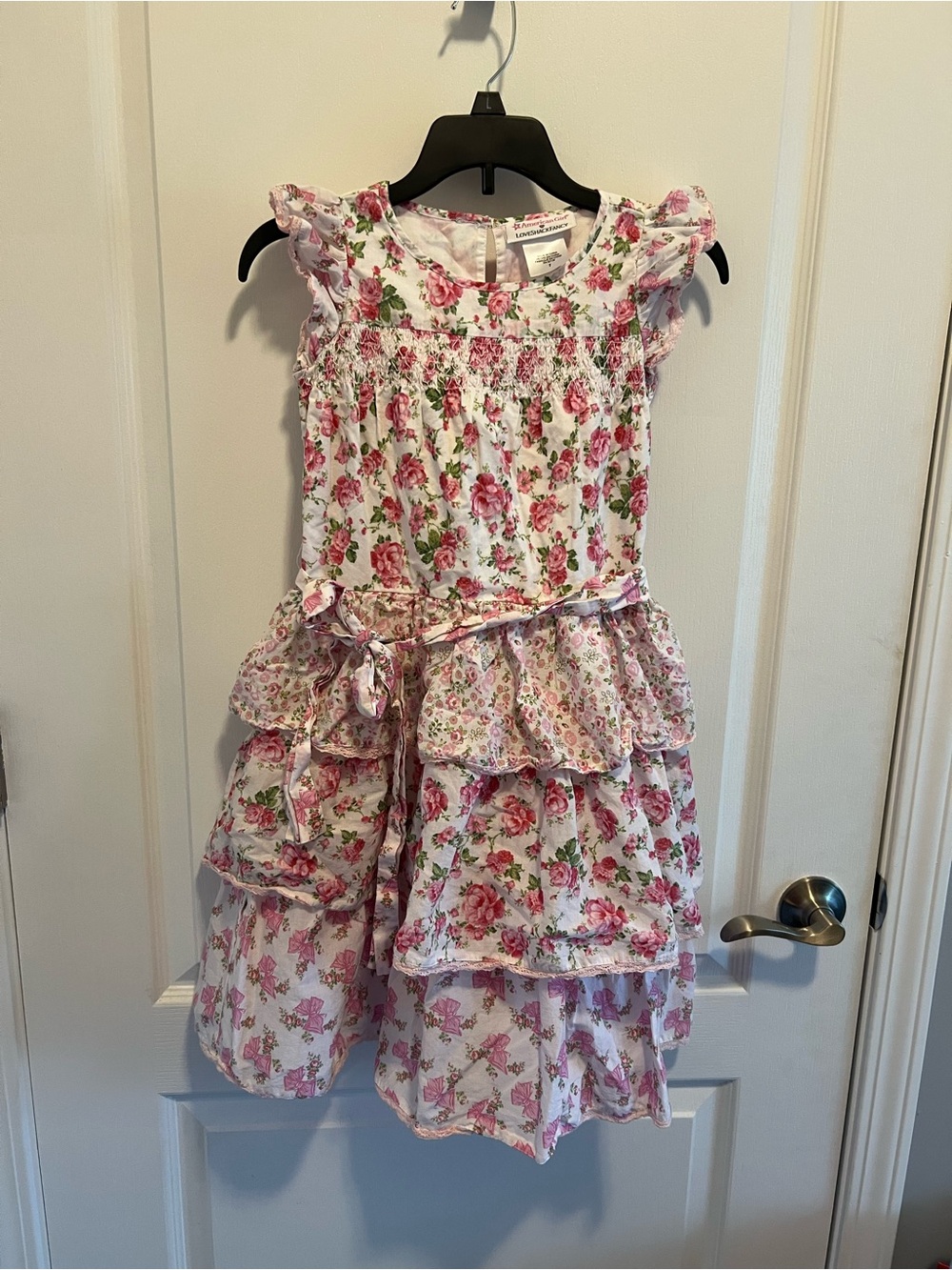 American Girl x LoveshackFancy Pink Floral Ruffle Tiered Dress